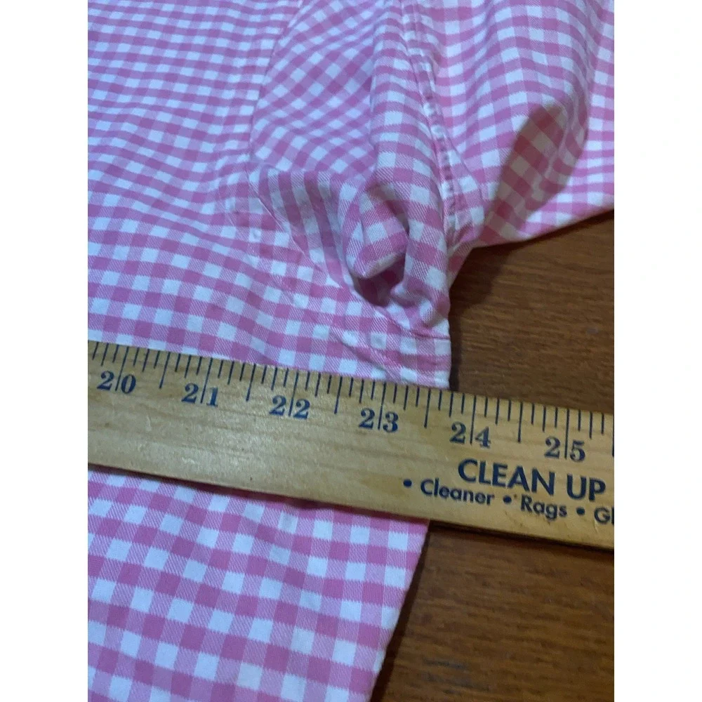 Polo Ralph Lauren Custom Fit Button Down LS Gingham Shirt Large Pink Blue Pony